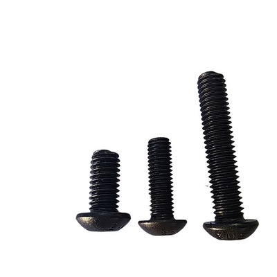 Parafusos de tampa hexadecimal de aço carbono escurecido, com fio completo e cabeça redonda plana
