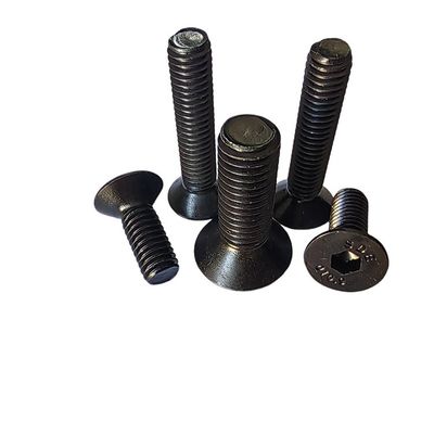 Precision Flat Head Socket Cap Screw Blackened Alloy Steel Full Thread DIN Standard (em inglês)