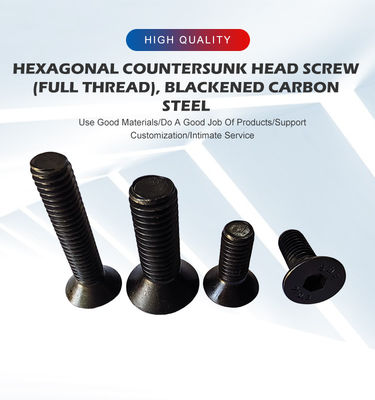Precision Flat Head Socket Cap Screw Blackened Alloy Steel Full Thread DIN Standard (em inglês)
