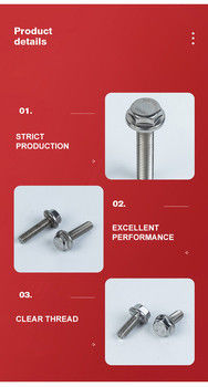 GB padrão 304 para parafusos de flange de aço inoxidável M4 M5 M6 M8 M10 M12 parafusos galvanizados hexagonais
