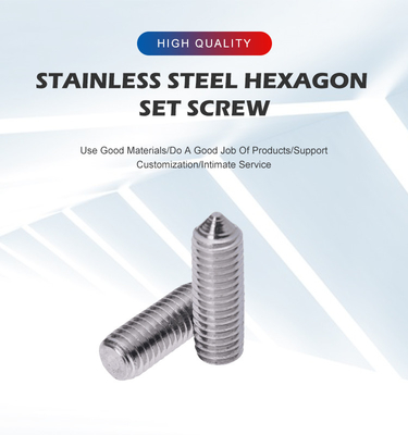 Parafusos de aço inoxidável com cone hexagonal com ranhuras M3 M4 M5 M6 para tipo de fio completo
