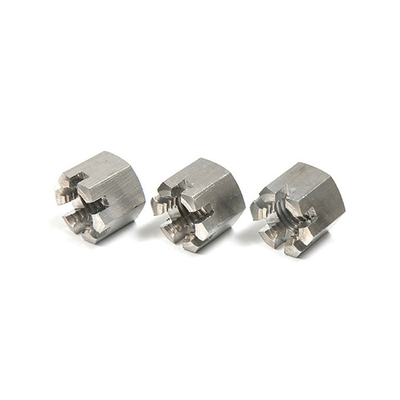 DIN Standard A2-70 Castelo em ranhuras Hex Nut M14 M16 M20 Hexagon Locking Nuts Outro acabamento