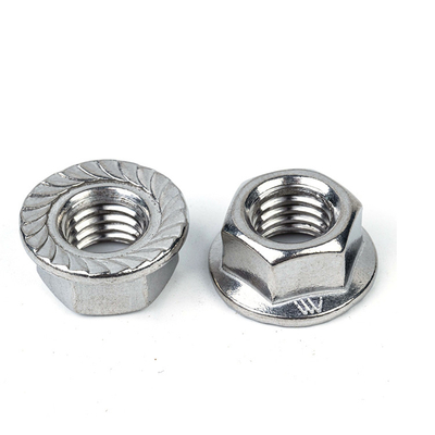Nozes de flange de aço inoxidável DIN6923 M4 M5 M6 M8 M10 M12 M14 M16 com padrão DIN6923