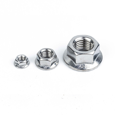 Nozes de flange de aço inoxidável DIN6923 M4 M5 M6 M8 M10 M12 M14 M16 com padrão DIN6923