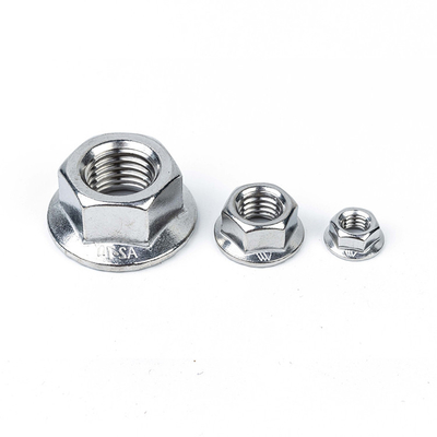 Nozes de flange de aço inoxidável DIN6923 M4 M5 M6 M8 M10 M12 M14 M16 com padrão DIN6923