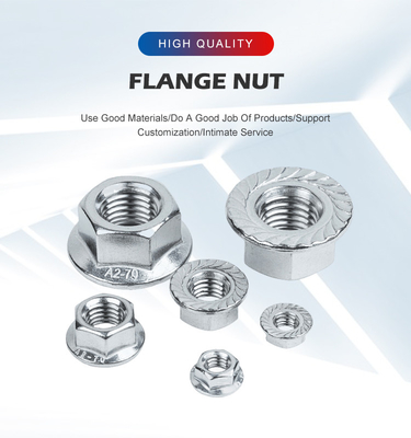 Nozes de flange de aço inoxidável DIN6923 M4 M5 M6 M8 M10 M12 M14 M16 com padrão DIN6923