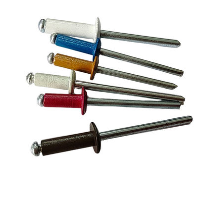 Diâmetro de aço 3,2-4,8/5mm Antivibração Colored Round Head Pop Rivets para Oceanic