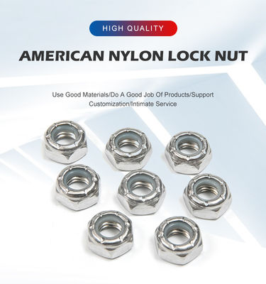 Indústria de petróleo e gás aço inoxidável Nylon Insert Lock Nut com acabamento 304 resistente ao calor