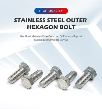 Bolto resistente à corrosão grau 304 316 de aço inoxidável Bolto hexagonal exterior