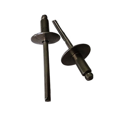 Ferramentas de fixação fechadas de alumínio-ferro de tipo aberto, com cabeça redonda de borda grande e agarre superior