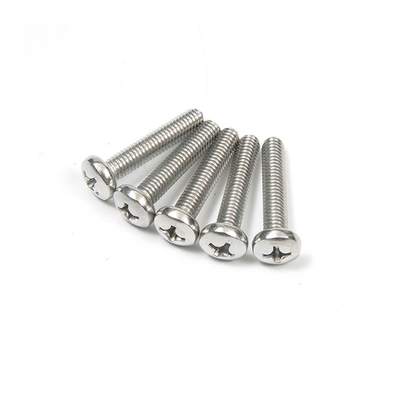 Tipo de fio completo M2 M2.5 M3 M4 M5 M6 M8 GB818 304 Ferro inoxidável Cross Phillips Round Pan Head Bolt Screw