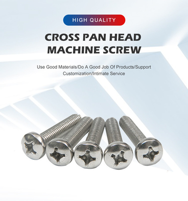 Tipo de fio completo M2 M2.5 M3 M4 M5 M6 M8 GB818 304 Ferro inoxidável Cross Phillips Round Pan Head Bolt Screw