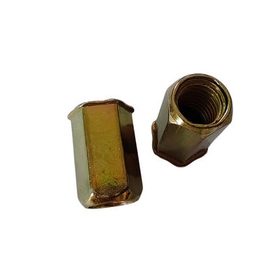 4.8 Classe de zinco amarelo-cromado revestido de nozes de rebites hexadecimais completas para aplicações em cabeças pequenas