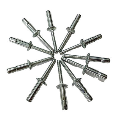 Alta resistência Interlock SSPI série Blind Rivets aço carbono cabeça redonda acabamento brilhante