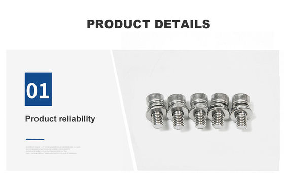 M6 Ferro inoxidável DIN912 Standard Hexagon Socket Head Screw com mola e lavadora