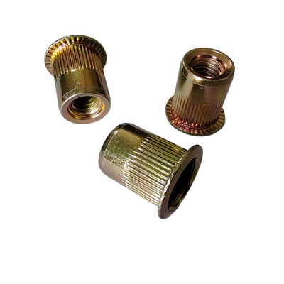 Nozes de rebites abertas de aço carbono revestidas com zinco de prata para aplicações industriais