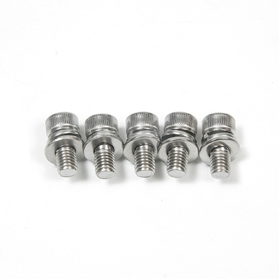 Parafusos combinados de cabeça de tomada hexagonal cilíndrica de aço inoxidável com controlo a 100%