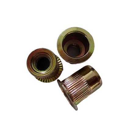 Nozes de rivet aberto de aço carbono revestido com zinco amarelo pesado para automóveis M4-M5-M6-M8-M10