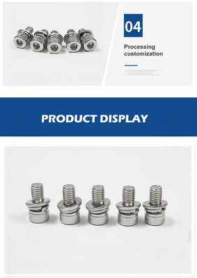 304 aço inoxidável Hexagon interior três combinação parafuso cabeça do cilindro parafuso Flat Spring Washer