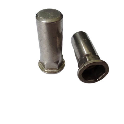 Nozes de rivetas de extremo fechado semihex com alta capacidade de carga M3-M12 e acabamento revestido de níquel