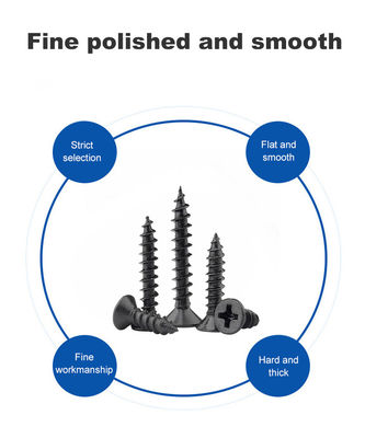 Parafusos de revestimento de parede seca em zinco preto parafusos de revestimento de aço inoxidável e serviço de amostras
