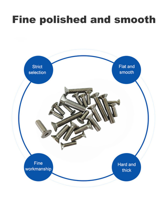Padrão de aço inoxidável DIN7991 cabeça plana Hexagon Socket Bolto Countersunk Allen Bolto parafuso