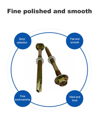 Parafusos de telhado galvanizados para ligação de alta resistência em desempenho métrico