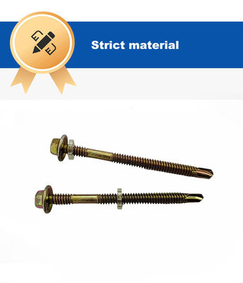 Parafusos de telhado galvanizados para ligação de alta resistência em desempenho métrico