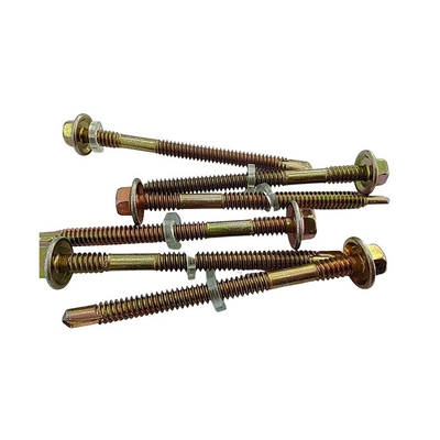 GB Pan Head 2024 Ferramentas de fixação hexadecimal parafusos com lavadora de borracha Galvanizado amarelo pregos de telhado