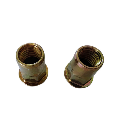 Nozes de rivet aberto semihex em aço carbono revestido de zinco amarelo para sistema de medição métrico