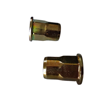 Nozes de rivet aberto semihex em aço carbono revestido de zinco amarelo para sistema de medição métrico