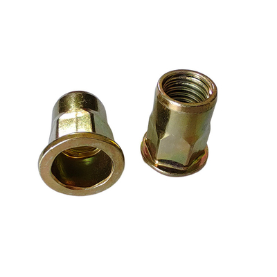 Nozes de rivet aberto semihex em aço carbono revestido de zinco amarelo para sistema de medição métrico