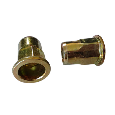 Nozes de rivet aberto semihex em aço carbono revestido de zinco amarelo para sistema de medição métrico