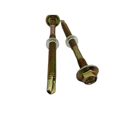 Parafuso de auto-perfuração hexagonal Hex Head com lavadora de borracha 2024 Metal Finish ZINC PLATED