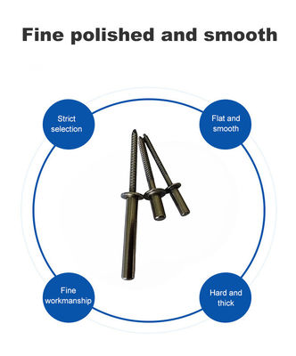 Rivet Cego de Aço Inoxidável com comprimento de vedação durável 6-25mm Finish Brilhante sem revestimento