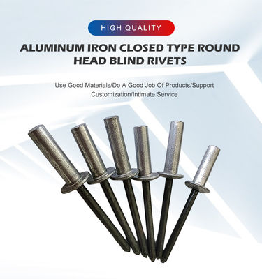 Rebites fechados de cabeça redonda de alumínio-ferro para aplicações pesadas