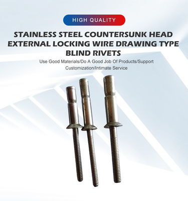 DIN Standard Countersunk Head Dome Head Alta resistência de aço inoxidável Cup Rivet Mono-bolt Rivet