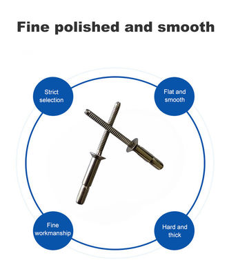 304 de aço inoxidável plano redondo contra-encosto cabeça de taça tipo remover rivet com padrão DIN