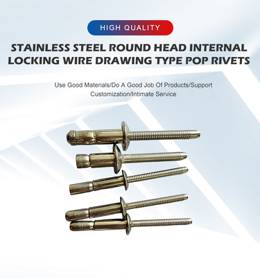 Rivets de tipo de bloqueio cego competitivo em material de aço inoxidável com acabamento brilhante