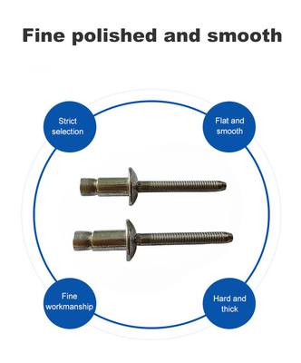 Rivets de tipo de bloqueio cego competitivo em material de aço inoxidável com acabamento brilhante