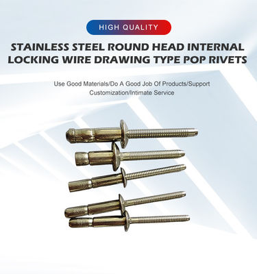 4.8 6,4 mm cabeça de cúpula aço inoxidável estrutural multigrip fechado tipo fechado rivetes