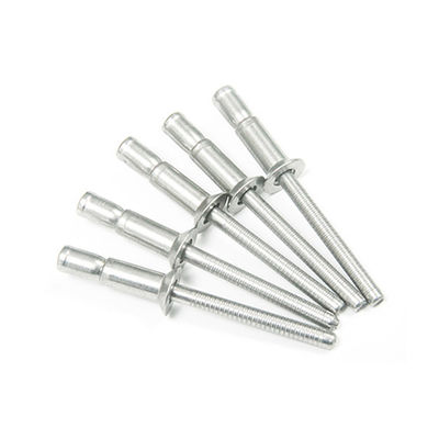 Finitura prateada cabeça redonda puxar 304 aço inoxidável cabeça aberta contra-abrigar rivetas