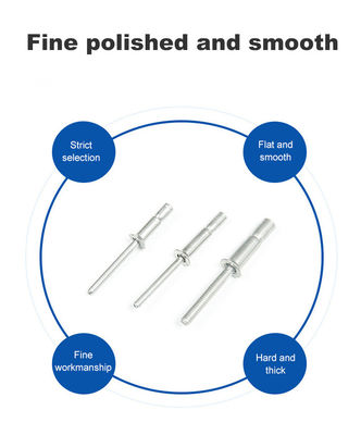 Finitura prateada 2024 aço inoxidável estrutural multigrip rivets cegos com cabeça de cúpula