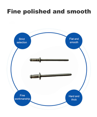 Rebites Cegos de Aço Inoxidável Padrão GB DIN 3,2 mm 4,0 mm 4,8 mm 6,4 mm Mandril de Aço