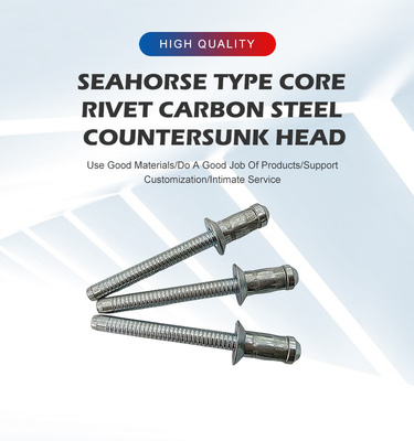 Relatório de teste de controlo de aço carbono Hippocampus em forma de rivet cego 4,8 mm 6,4 mm 7,8 mm