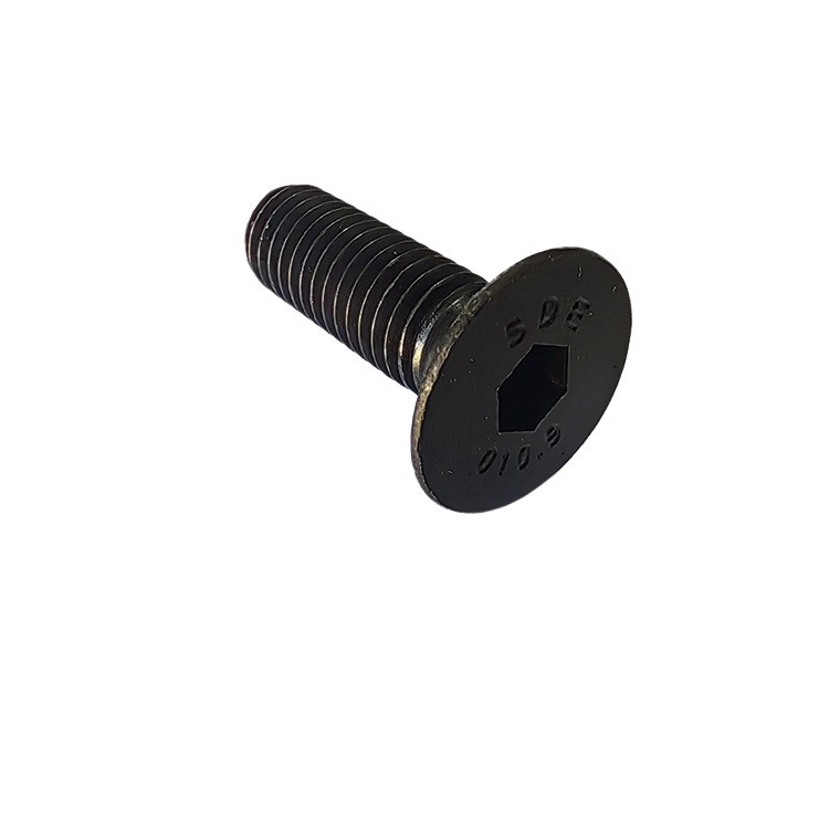 Parafuso de tampa Allen de aço de liga de óxido negro de fio completo com cabeça de panela e padrão DIN