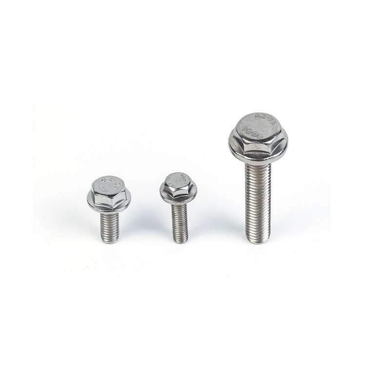 Parafusos de cabeça de flange hexagonal de aço inoxidável M5 M6 M8 M10 M12 acabamento simples 304 GB5789