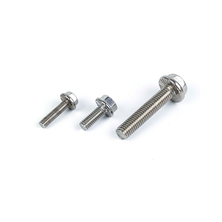 304 Flange de aço inoxidável parafusos hexagonais com cabeça hexagonal externa M5 M6 M8 M10 M12