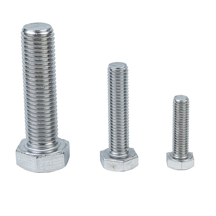 Nozes e parafusos de aço inoxidável DIN933 de acabamento simples para reparação de máquinas