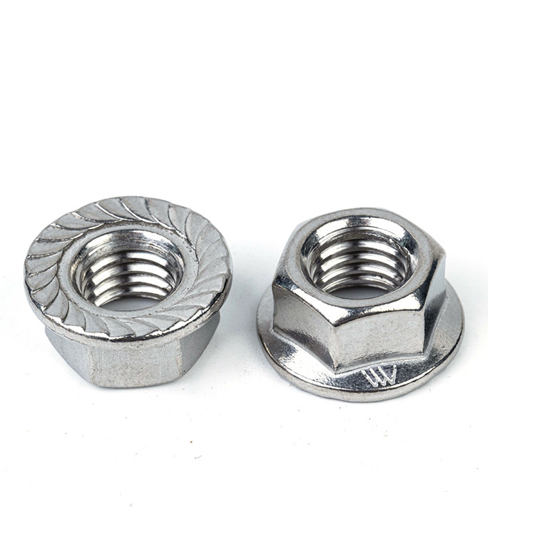 Nozes de flange de aço inoxidável DIN6923 M4 M5 M6 M8 M10 M12 M14 M16 com padrão DIN6923